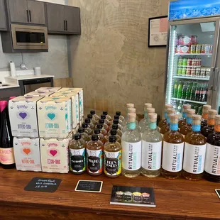 a variety of bottles of wine
