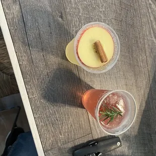 Cinnamon Apple Mimosa and Rosemary Cranberry mimosa