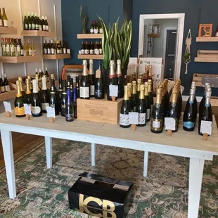 bottles of wine on a table