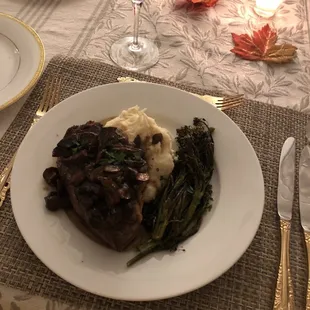 Steak and parsnip mashed potatoes