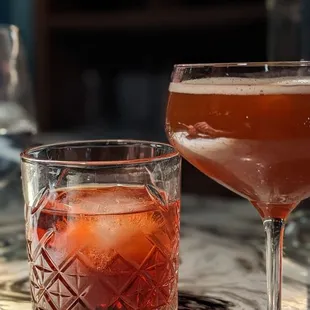 Boulevardier and chai-tini