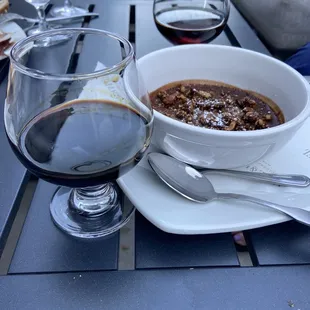 Chocolate budino and sherry