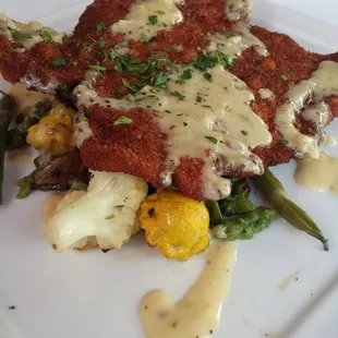 pork schnitzel with wild mushrooms