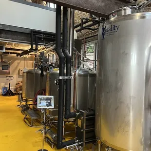 the inside of the brewery