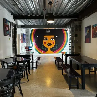 Downstairs sorting area