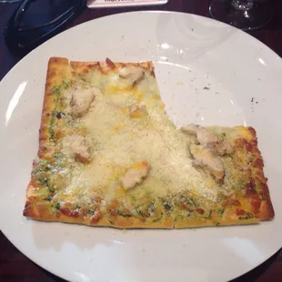 Lime Chicken Cilantro flatbread pizza.