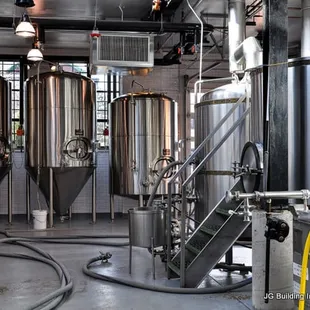 the inside of the brewery