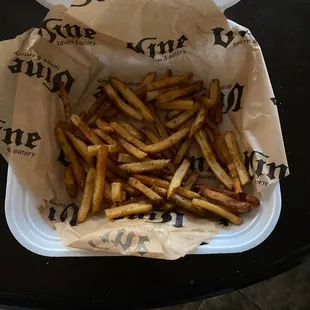 My basket of chicken tenders that had no chicken in them.