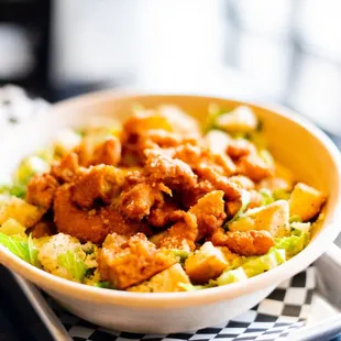 a bowl of food on a table