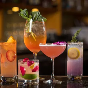 a variety of cocktails