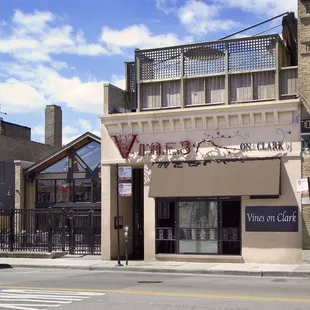 the entrance to the vine restaurant