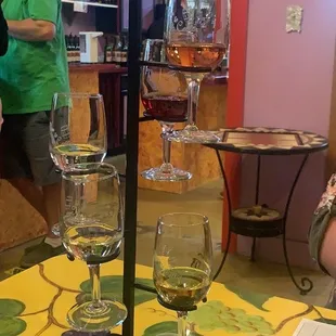 Inside winery wine tree.