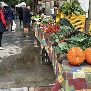 Rainy day at the farmers market.