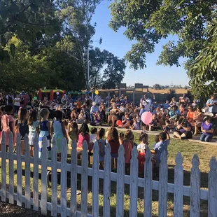 The Preschool and Kindergarten students perform at our Annual Family Social.