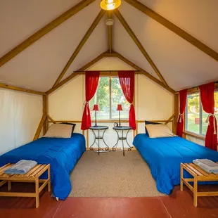 Small tent cabin interior