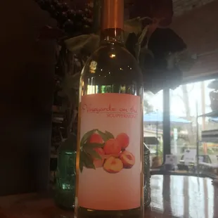 Peach- Peaches blended with Chardonnay grapes. A SEASONAL summer favorite!