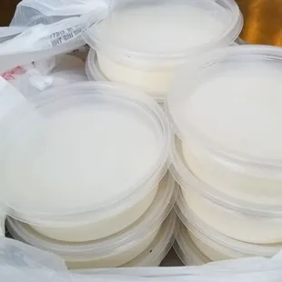 Tofu pudding. Buy 10 get 1 free. $2.00 each