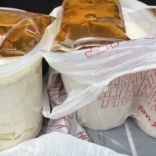 Large hot tofu dessert with ginger syrup - $6.