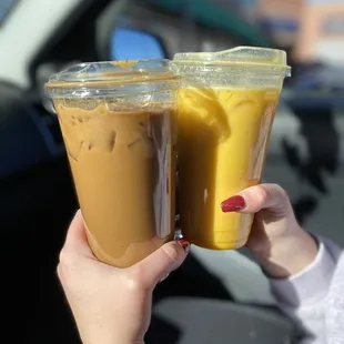 Vietnamese iced coffee and Mango milk tea. Both were incredibly flavorful!