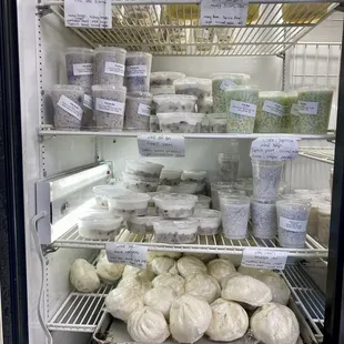 Fridge of items for sale