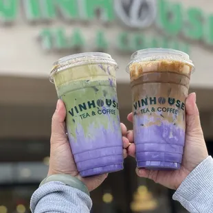 Ig:@eat_with_jeleneeee | Matcha Ube and Ube Coffee
