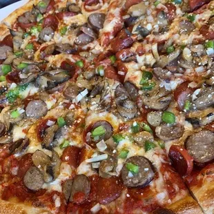 a pizza on a plate