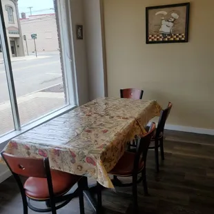 a table and chairs