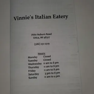 menu