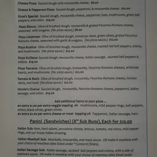 menu