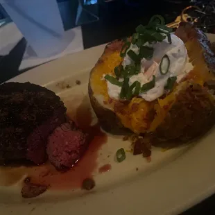 Wednesday Steak Special comes with salad and baked potato