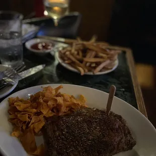 Petite Ribeye and French Fries