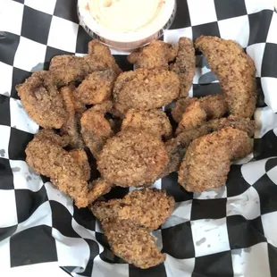 a plate of fried chicken