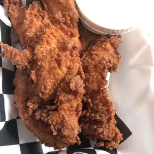 a basket of fried chicken