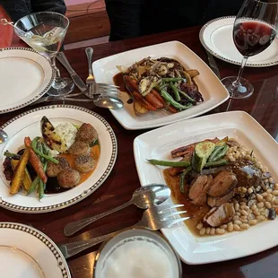 3 entrees, scallops, duck and ribeye.