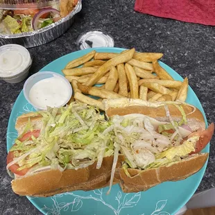 The toasted hoagie with soggy fries.