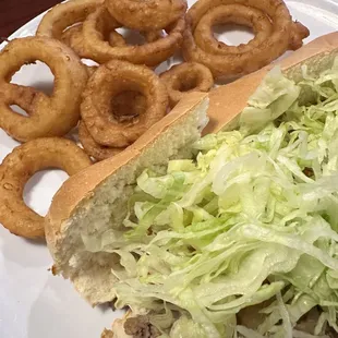 Philly Steak Sub and Side Onion Ring