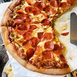 The pizza is perfect for a rainy day