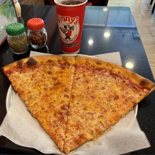 2 huge NYC pizzeria style cheese slices