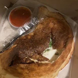 Burned calzone