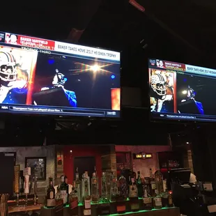 two television screens