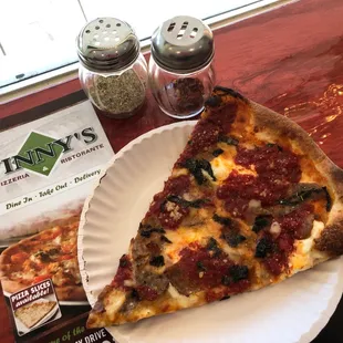 My white pizza with tomatoes &amp; basil