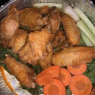 Buffalo Wings with Bones - I'm going to have to cook these more and add more sauce.