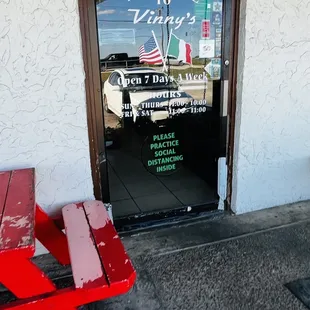 the front door of a restaurant