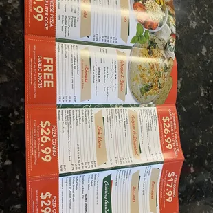 Menu and pricing as of 12/19