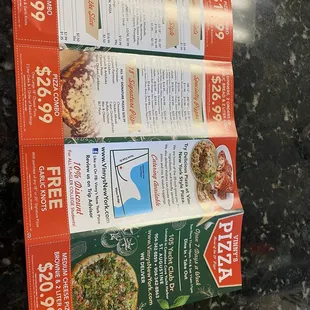 Menu and pricing as of 12/19