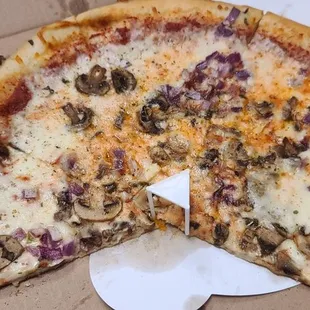 Cbeese, mushroom and onions