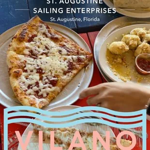 Pizza, wings, garlic knots, gyro