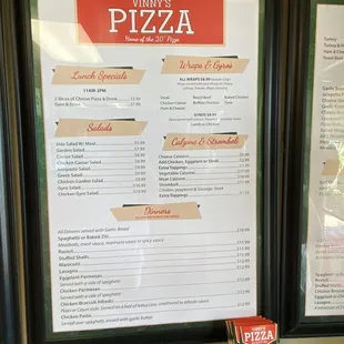 Menu and pricing as of 10-19