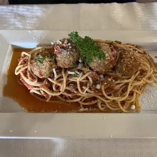 Spaghetti and meatballs