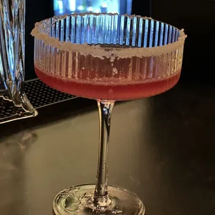 Spicy margarita with red wine float!